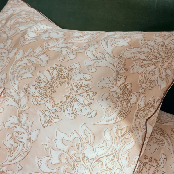 Vierkante katoenen Perkale kussensloop (65 x 65 cm) Palazzo Beige