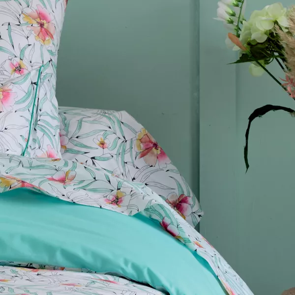 Taie de traversin percale de coton (200 cm) Roxane Multicolore