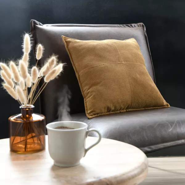 Coussin carré velours (45 x 45 cm) Dandy Camel