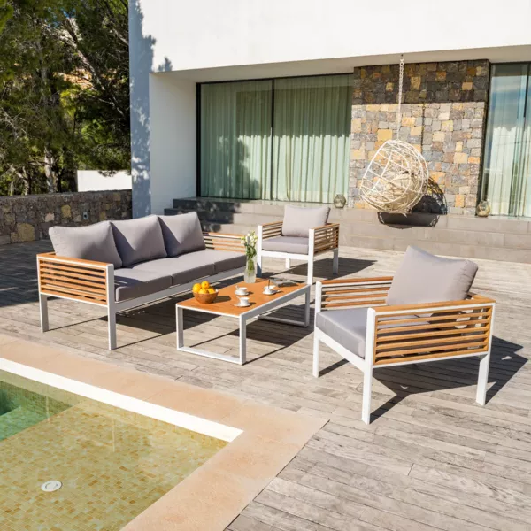 Conjunto de jardín Bali Blanco - 5 plazas
