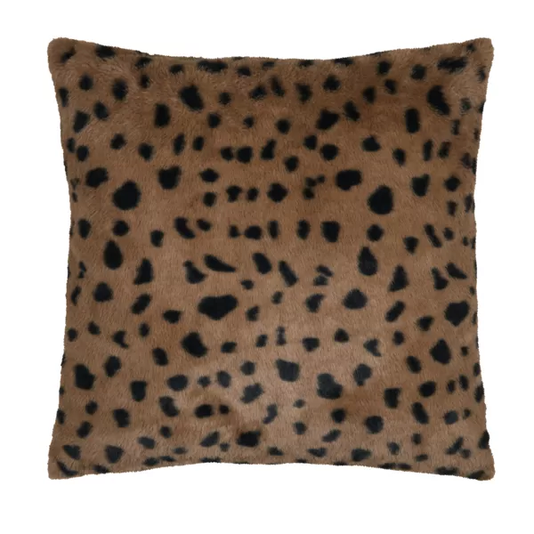 Cojín cuadrado de piel sintética de pantera (45 x 45 cm) Fauves Chocolate