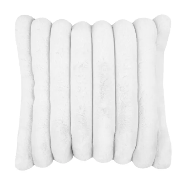 Coussin carré fausse fourrure (45 x 45 cm) Polary Blanc