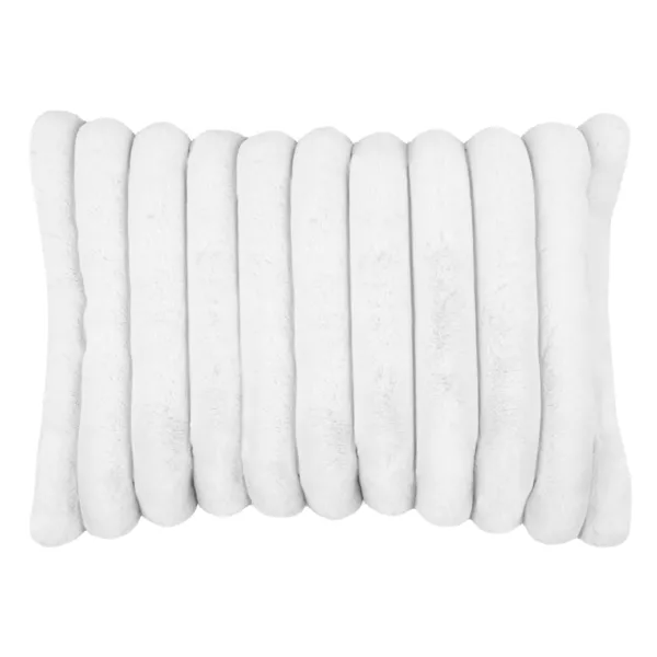 Cojín rectangular de piel sintética (50 x 80 cm) Polary Blanco