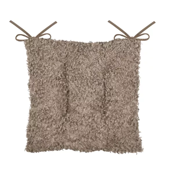Coussin de chaise carré bouclette (38 x 38 cm) Cosylife Taupe
