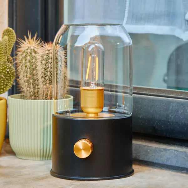 USB aufladbare kabellose Sturmlampe (H20 cm) Schwarz