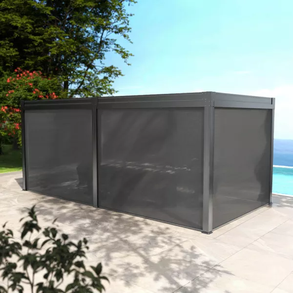 Lote de 6 cortinas motorizadas para pérgola bioclimática. (3 x 6 m) - Gris antracita