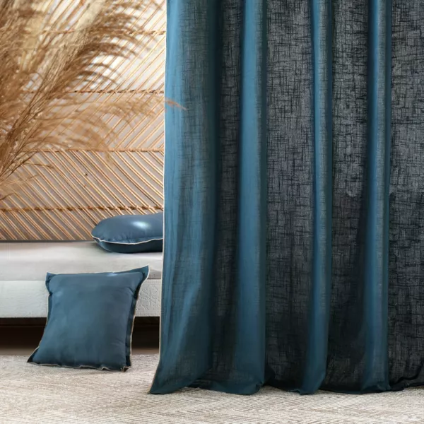 Katoenen gordijn (140 x 260 cm) Helios Blauw