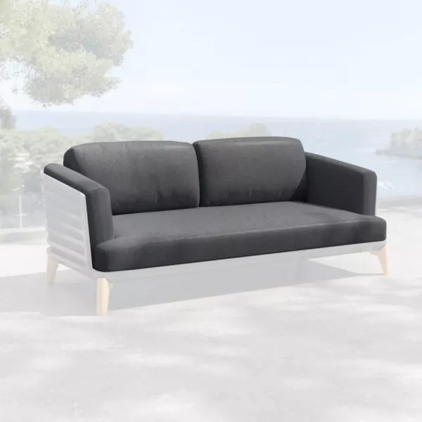 Housses de coussin de remplacement pour Canapé 2 places Monte Carlo Gris anthracite