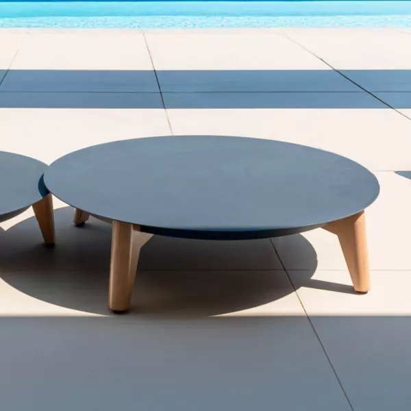 Table basse de jardin ronde (D86 cm) Monte Carlo Gris anthracite