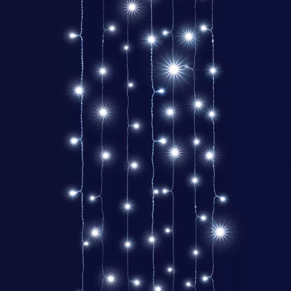 Verbindbaar lichtgordijn H2 m L2 m 96 LED Cascade Effect Koud Wit