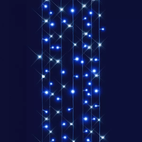 Rideau lumineux interconnectable H2 m L2 m 96 LED Flash Bicolore Bleu et Blanc froid