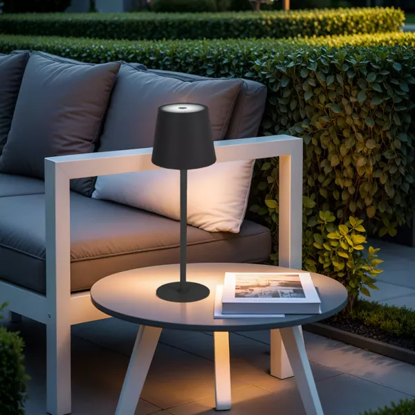 Lampe de table sans fil rechargeable USB 48 LED (H37 cm) Brooklyn Noir