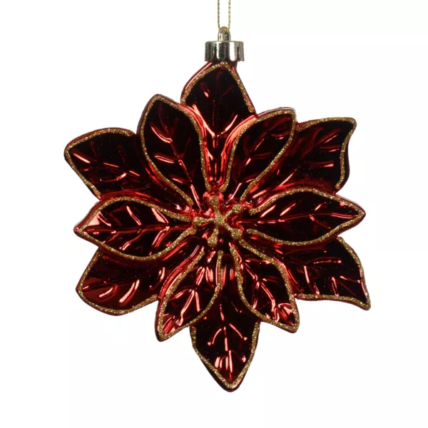 Poinsettia de Navidad para colgar (D14 cm) Inquebrantable Rojo brillante
