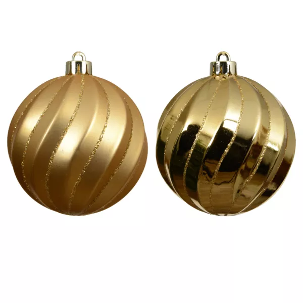 Lot de 6 boules de Noël (D80 mm) Glam chic Or