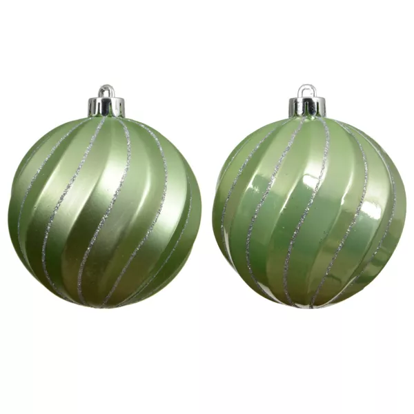 Lot de 6 boules de Noël (D80 mm) Glam chic Vert