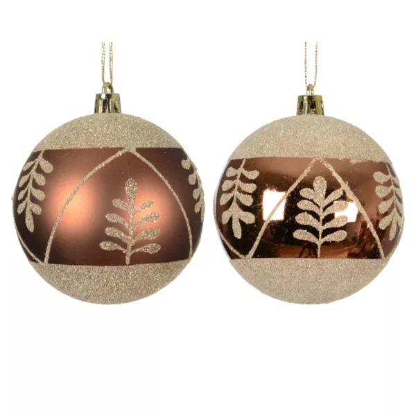 Lot de 12 boules de Noël (D80 mm) Elégance Brun café