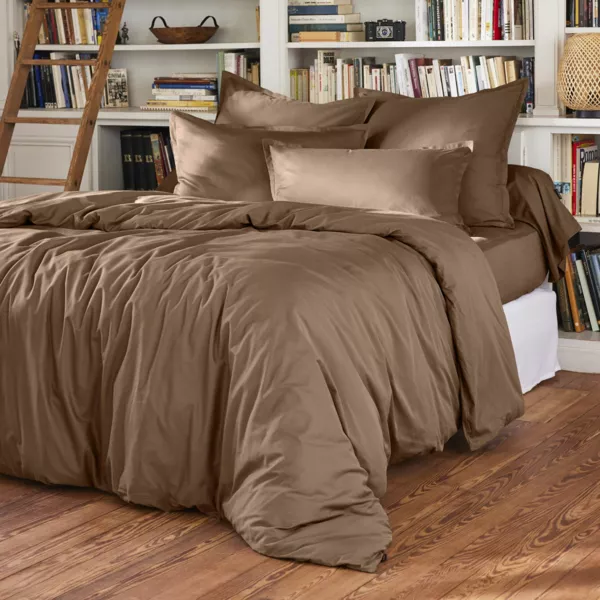 Housse de couette percale de coton (240 x 220 cm) Cali Cappuccino