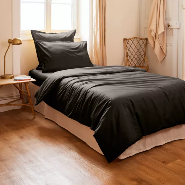Funda nórdica de algodón percal (140 cm) Cali Negra