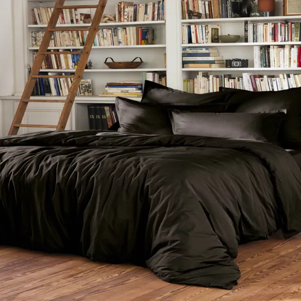 Funda nórdica de algodón percal (240 cm) Cali Negra