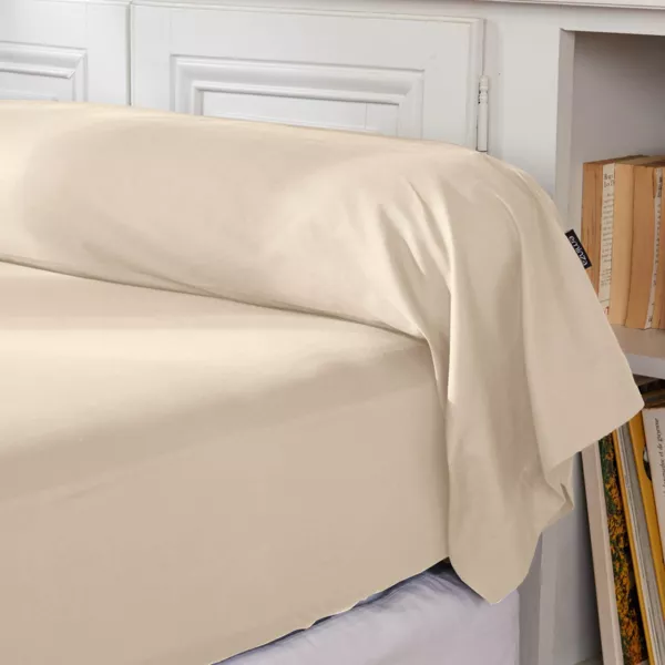 Taie de traversin percale de coton (L185 cm) Cali Beige