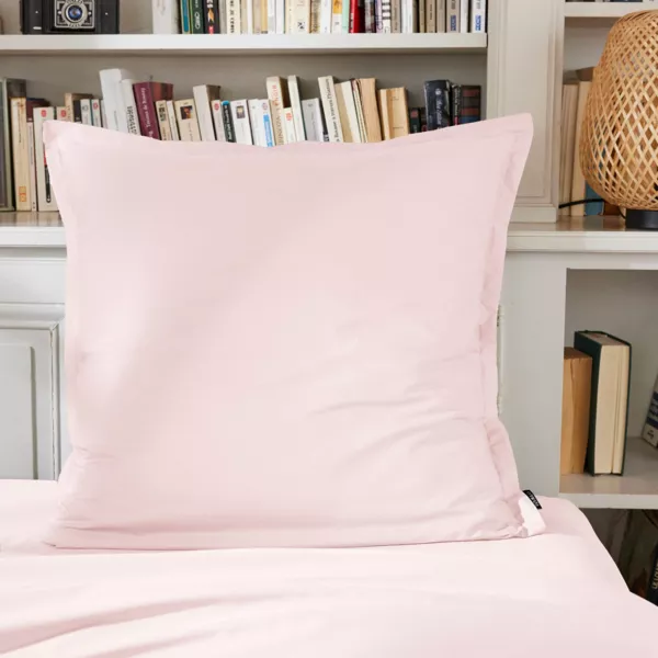 Taie d'oreiller carrée percale de coton (80 x 80 cm) Cali Rose poudré