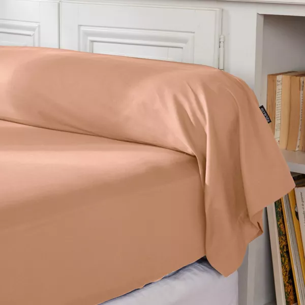 Taie de traversin percale de coton (L185 cm) Cali Rose pĂŞche