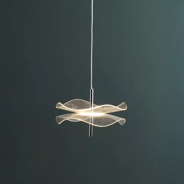 Suspension aluminium moderne LED (D20 cm) Stellar Transparent