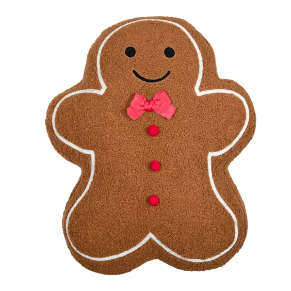 Coussin de Noël rectangulaire (40 x 50 cm) Délice Pain d'épices Marron