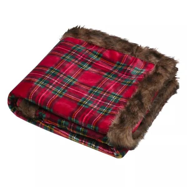 Juleplaid i flannel (130 x 160 cm) Tartan røde og grønne tern