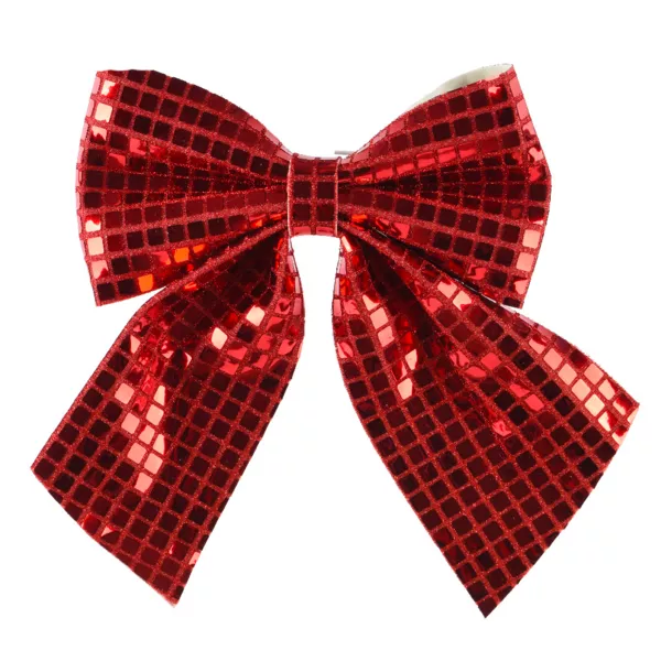 Noeud de Noël (H24 cm) Disco Rouge
