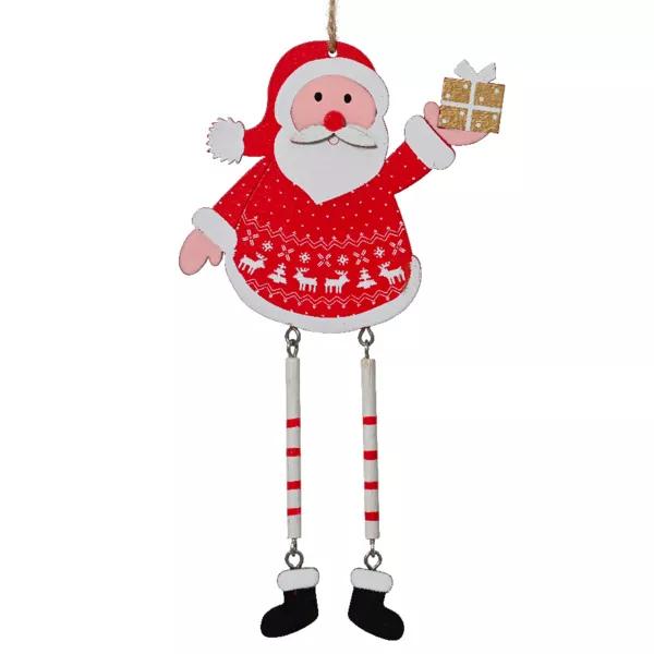 Kersthanger van vilt (H20 cm) Papa Santa Rood