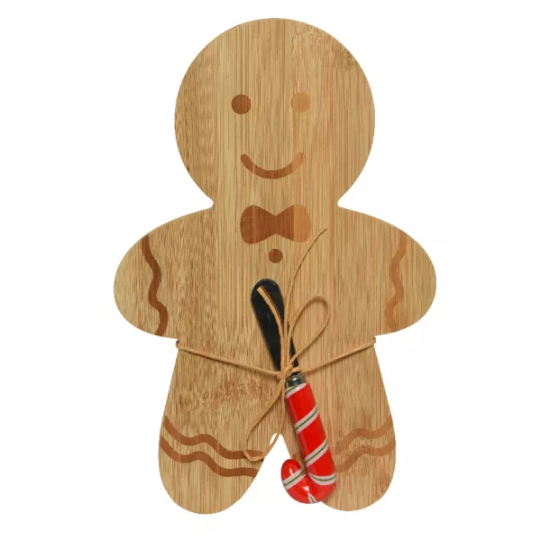 Planche à découper en bois et couteau Pain d'épices Naturel