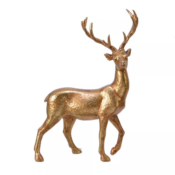 Dekorativer Hirsch (H22 cm) Verzauberte Wald Gold