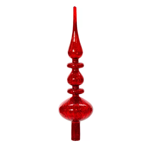 Cimier de sapin en verre Romantique Rouge