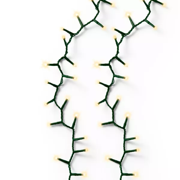 Guirlande lumineuse 7,50 m 350 LED câble vert Luxe Blanc chaud Champagne