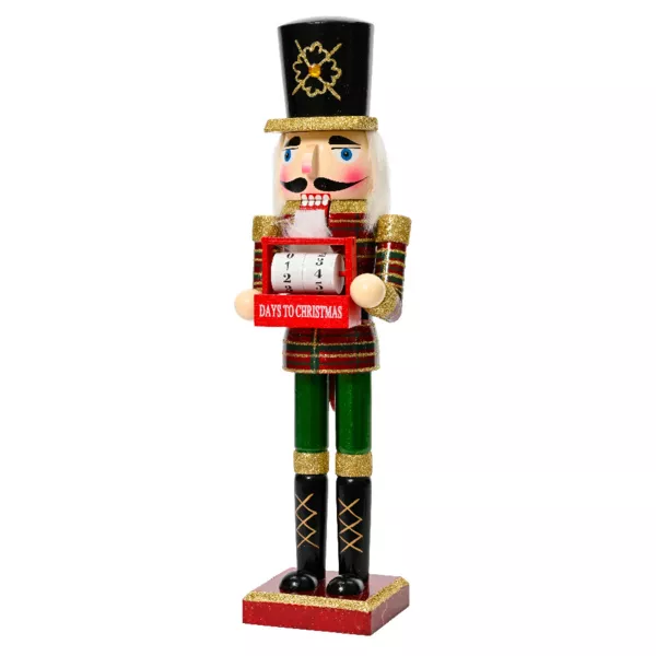 Casse-noisette en bois (H38 cm) Calendrier de l'avent Pailleté