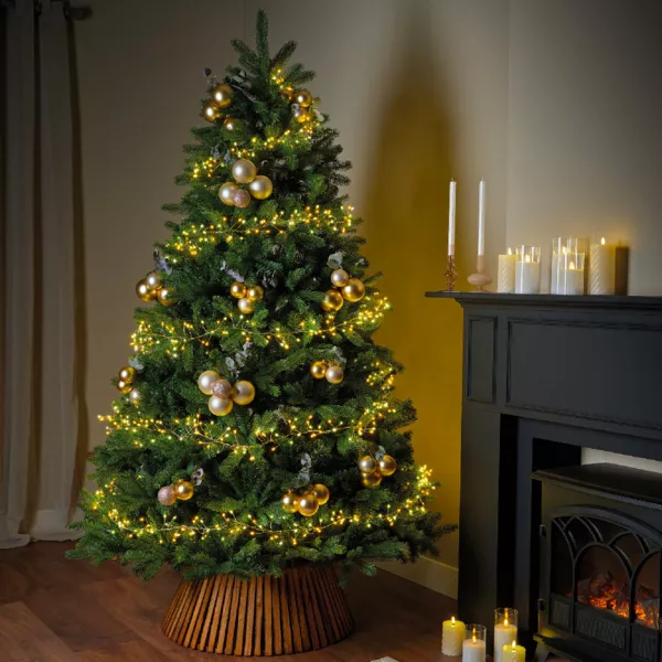 Guirlande lumineuse 6 m 480 Micro LED câble or Luxe bicolore Blanc chaud et froid