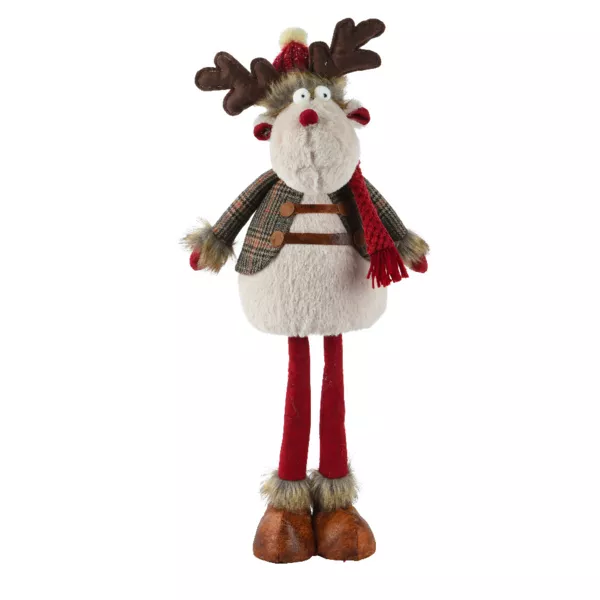 Renna in piedi (H70 cm) Duncan con sciarpa Rossa