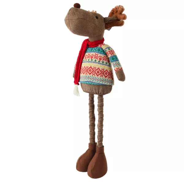 Stehendes Rentier (H77 cm) Andr� mit gestricktem Pullover
