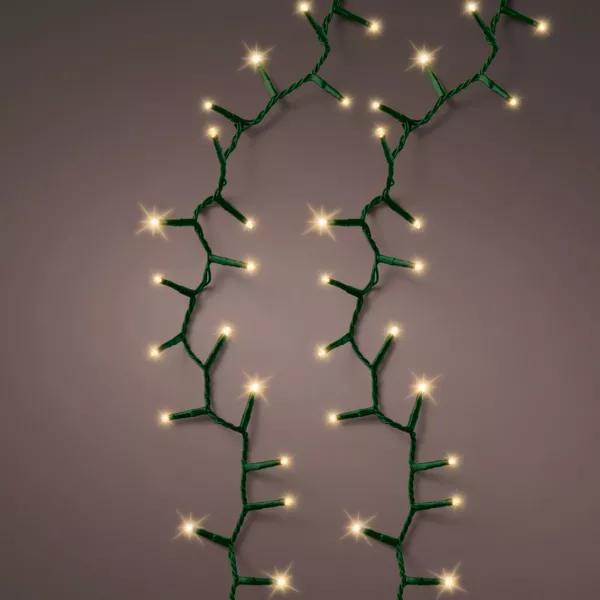 Guirlande lumineuse 45 m 2000 LED câble vert Luxe Blanc chaud Champagne