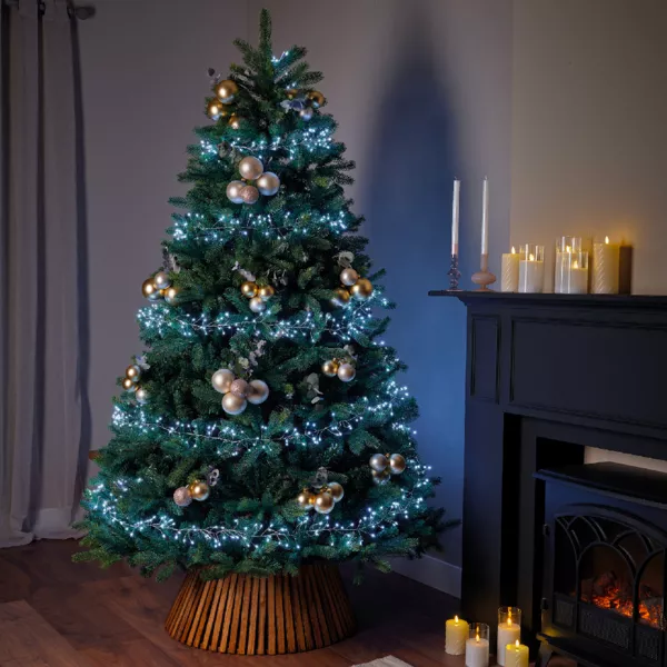 Guirlande lumineuse 12 m 960 Micro LED câble argent Luxe Blanc froid