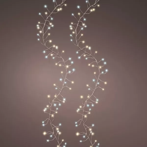 Guirlande lumineuse 12 m 960 Micro LED câble argent Luxe bicolore Blanc chaud et froid