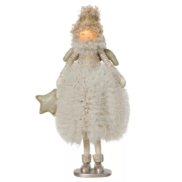 Angelo di Natale in piedi (H43 cm) Stella scandinava Dorata