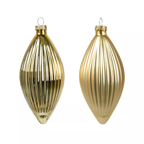 Set van 3 glazen kerstballen (D60 mm) Kostbare Druppel Goud