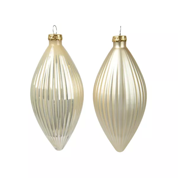 Set van 3 glazen kerstballen (D60 mm) Kostbare Druppel Parel