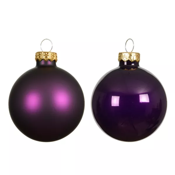 Lot de 6 boules de Noël en verre (D80 mm) Boréal Figue