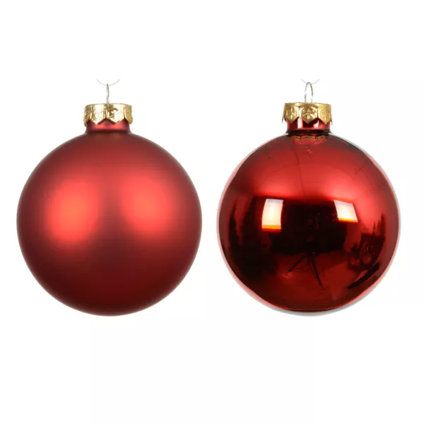 Set von 6 Weihnachtskugeln aus Glas (D80 mm) Boreal Rot