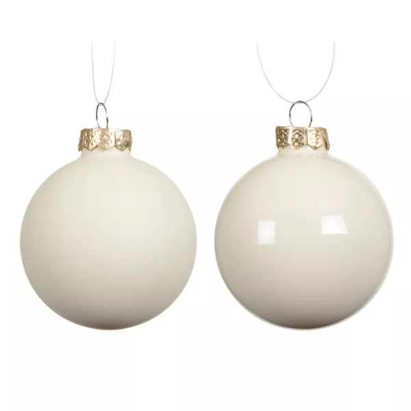 Set di 6 Palline di Natale in vetro (D80 mm) Boreale Bianco lana