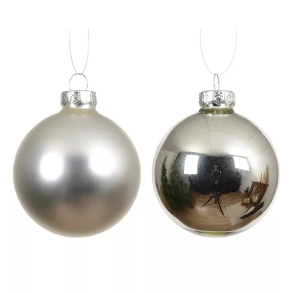 Lot de 4 boules de Noël en verre (D100 mm) Boréal Argent