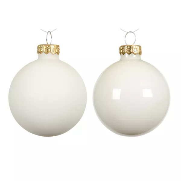 Set van 4 kerstballen van glas (D100 mm) Boreaal Wit wol